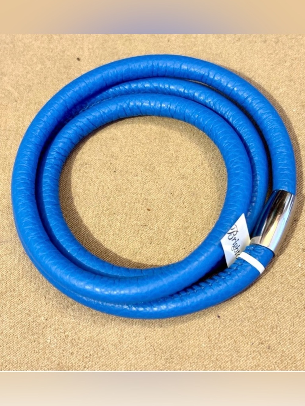 🆕 Brighton Triple Woodstock leather bracelet in Bright blue Fits beads & charms